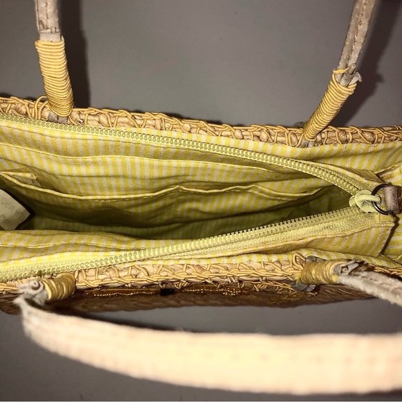 1990s Dragonfly Embroidered Woven Corn Husk Mini Tote Bag - Picture 8 of 11